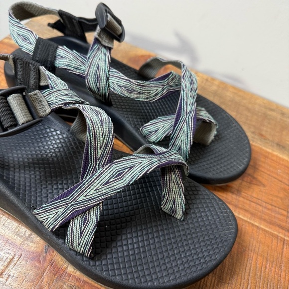 Chaco Blue and Purple Patterned Sandals, Women’s 9 - Picture 2 of 5